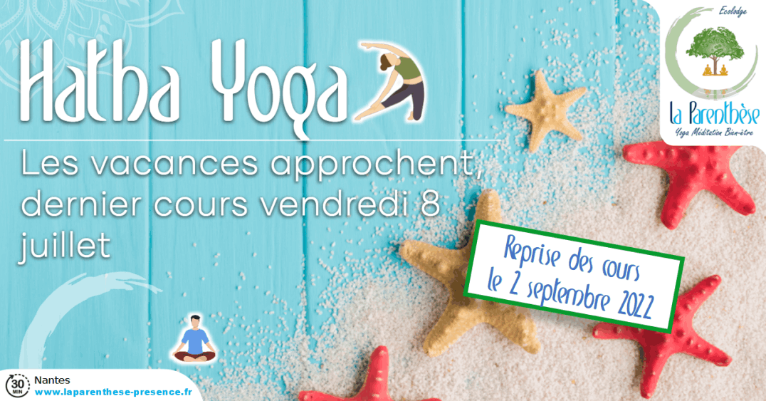 Flyer Cours Hatha Yoga La Parenthèse Nantes Blain